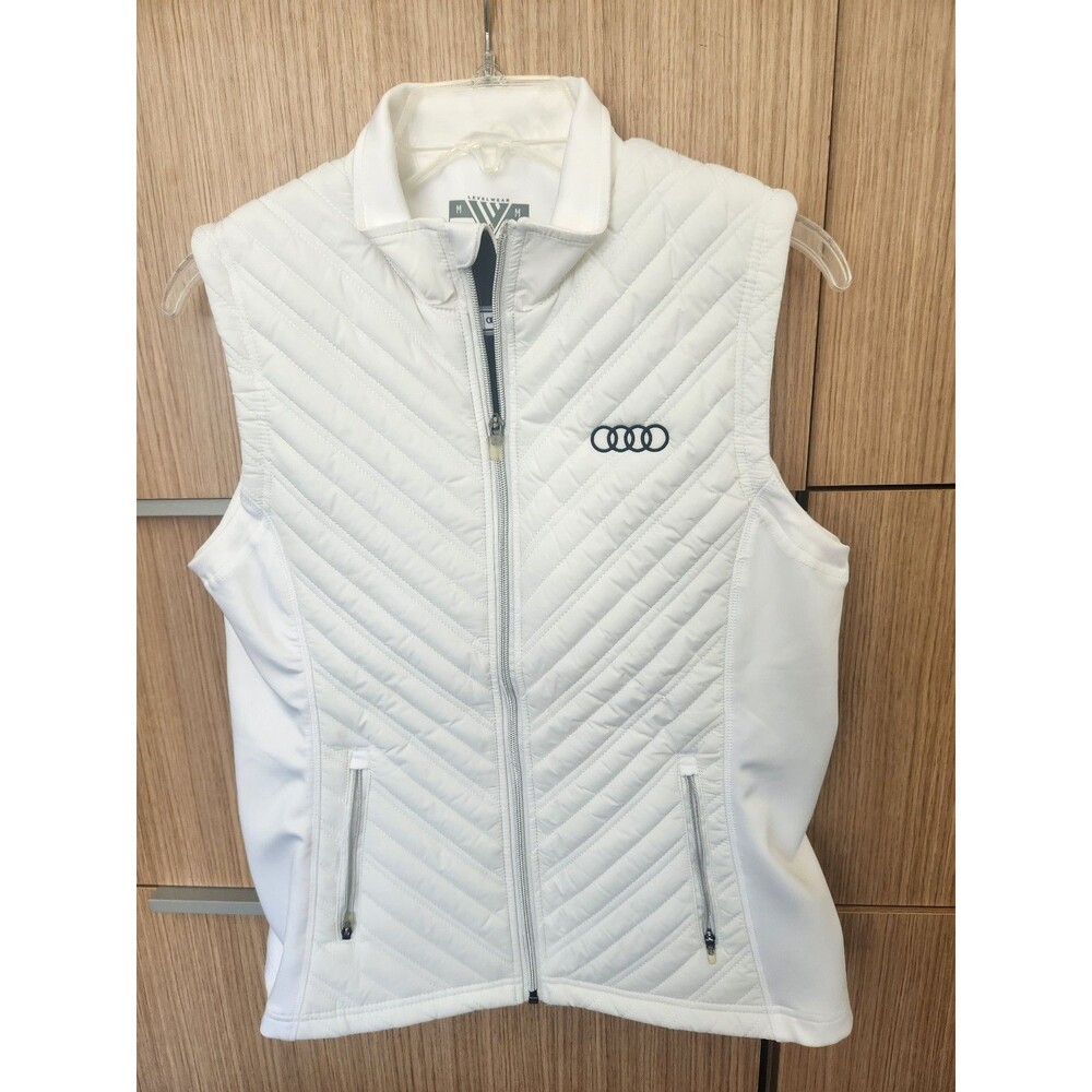 Audi White Quilted Vest by Levelwear Women's Size M